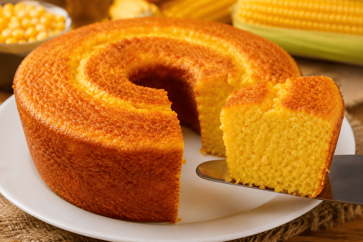 Bolo de milho de lata no liquidificador